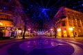 Burgas city, Bulgaria - December 08, 2012. Christmas decoration at night