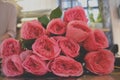 The burgeons of pink roses. Romantic gift with love.