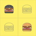 Vector burger simple or logo icon burger
