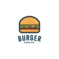 Burger abstract outline vector logo template