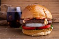 Burger bacon and coke Royalty Free Stock Photo