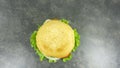 Burger beef cheese props decoration with Green salad Royalty Free Stock Photo