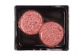 Burger beef meat in black packaging Royalty Free Stock Photo