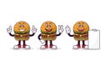 Burger cartoon character vector design collection