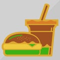 Burger cartoon fast food . cheeseburger or hamburger vector illustration Royalty Free Stock Photo