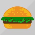 Burger cartoon fast food . cheeseburger or hamburger vector illustration Royalty Free Stock Photo