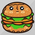 Burger cartoon fast food . cheeseburger or hamburger vector illustration Royalty Free Stock Photo