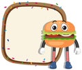 Burger cartoon frame for text template