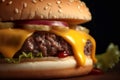 Burger cheese closeup. Generate Ai
