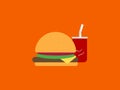 Burger with coke, illustration, vector