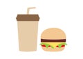 burger and cold drink illustration