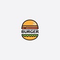 Burger color icon, food vector design