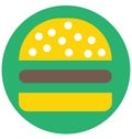 Burger Color Isolated Vector Icon that can be easily modified or edit