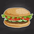 Burger, color picture sticker