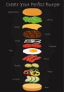 Create your perfect burger use your own recipe vector illustration