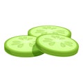 Burger cucumber slices icon cartoon vector. Patty lettuce