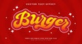 Burger editable text effect Template Royalty Free Stock Photo