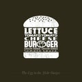Burger with egg recipe infographic, black and white, chalk-drawn. Typographic illustration.
