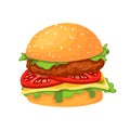 burger fast food cartoon vector illustration Royalty Free Stock Photo