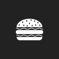 Burger fast food flat vector icon. Hamburger symbol logo illustration.