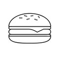 Burger fast food simple icon pictogram outline