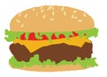 Burger fast food vector Royalty Free Stock Photo