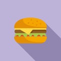 Burger food icon flat vector. Bbq steak