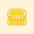 Soft Yellow Pastel Burger Food Icon Pack Vector Illustration Royalty Free Stock Photo