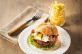 Burger with fried egg Royalty Free Stock Photo