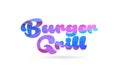 burger grill pink blue color word text logo icon