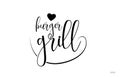 burger grill typography text with love heart