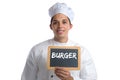 Burger hamburger fast food cook cooking board isolated