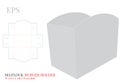 Burger Holder Template, vector with die cut / laser cut layers. Burger carrier, Open Burger Box