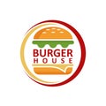 Burger house Logo, Fast food Logo illustration