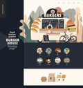 Burger house - small business graphics - landing page design template