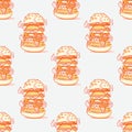 Burger huge seamless pattern Royalty Free Stock Photo