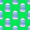 Burger huge seamless pattern Royalty Free Stock Photo