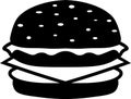 Black Burger silhouette icon