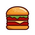 Burger icon. Cheese burger logo. isolated vector burger icon with white background.