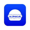 Burger icon digital blue