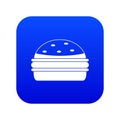 Burger icon digital blue