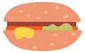 Burger icon. Fast food symbol. Color hamburger
