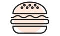 Burger icon. Fastfood outline web icon. Vector illustration