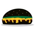 Burger icon. Flat Vector illustration icon juicy delicious hamburger or Cheeseburger isolated on white background Royalty Free Stock Photo