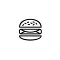 Delicious burger. Flat icon, logo or sticker for your design