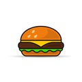 Burger icon, Vector isolated fast food symbol Royalty Free Stock Photo