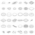 Burger icons set vector outine