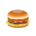 Burger illustration in pixelart style