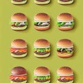 burger illustration with repeating patterns, illustration, ai generated image