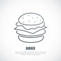 Burger isolated on white background.